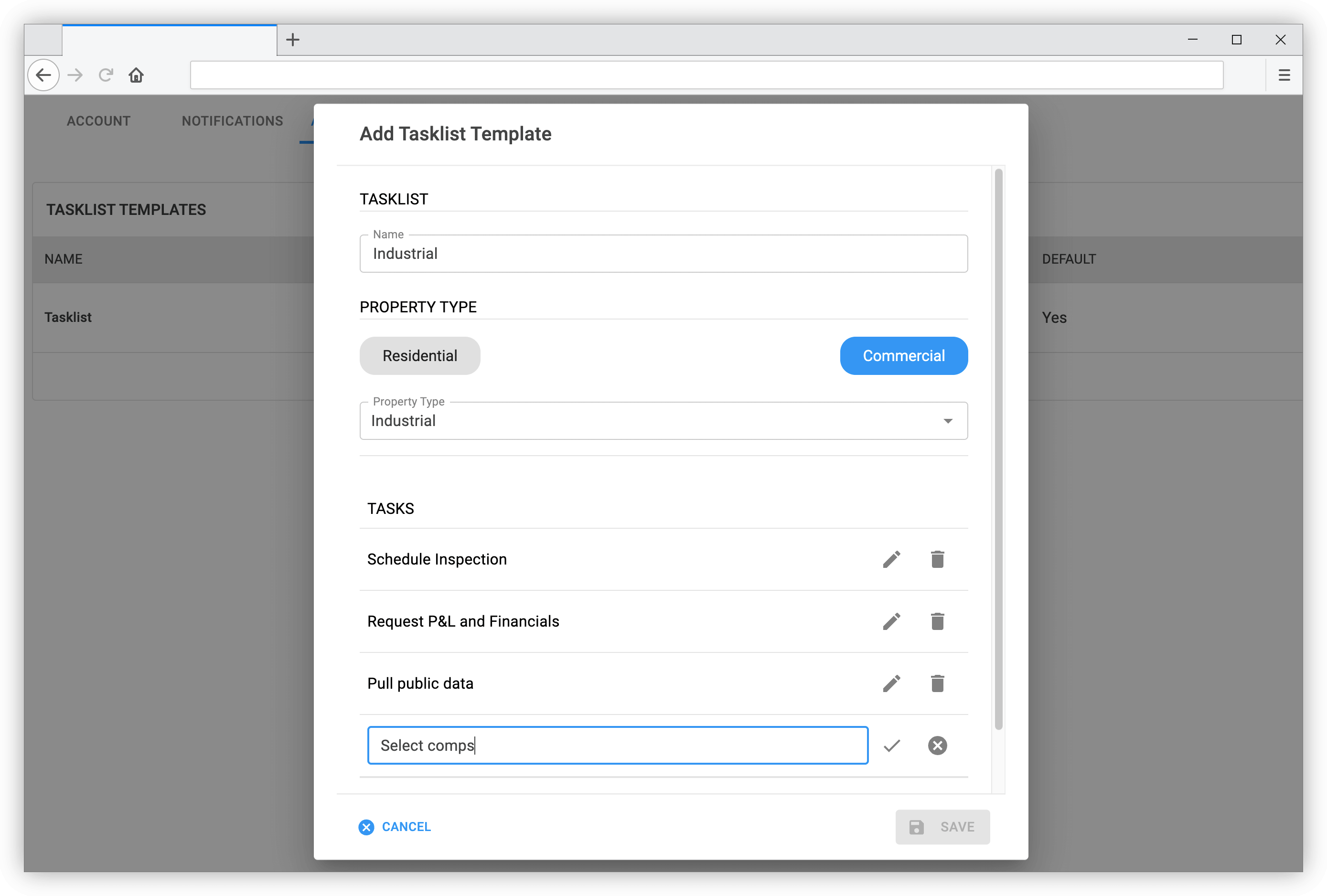 Appraisal Settings: Tasklist Template Image